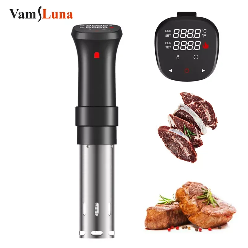 

Stainless Steel 1100W Slow Sous-Vide Cooker, Accurate Immersion Circulator Cooker with Large LCD Display Time and Temp Control