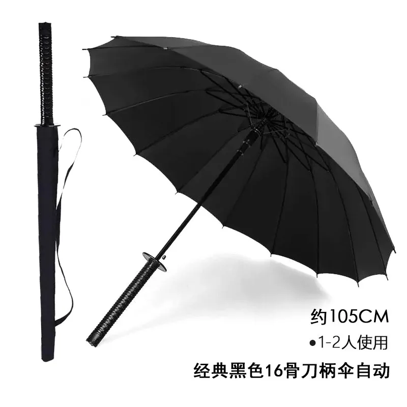 Sword Katana Umbrella Long Handle Uv Protection Windproof Business Automatic Umbrella Black Sombrilla Playa Rain Gear BD enlarge