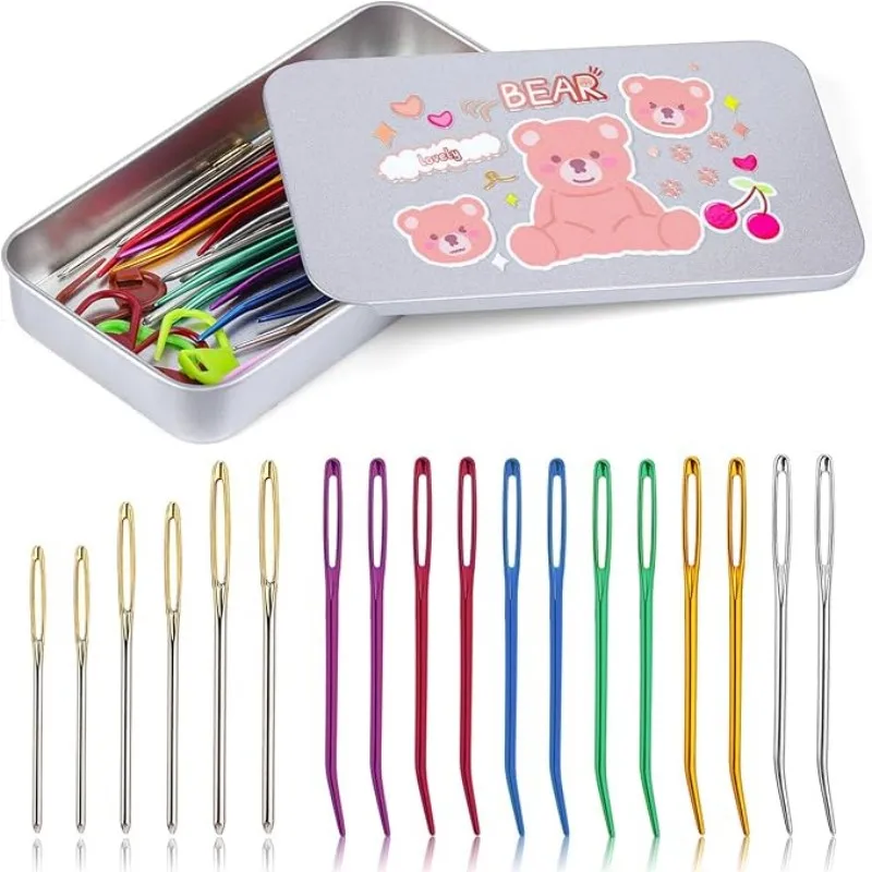 MIUSIE 24 шт. иглы для гобеленов изогнутый набор с большими глазками Швейные