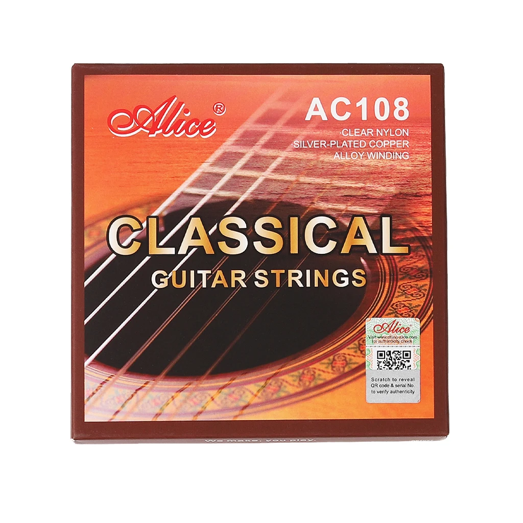 3 Packs Alice AC108 Professional Classical Guitar Guitarra Strings Sliver Plated Copper Wound Nylon Normal High Tension 6 String enlarge
