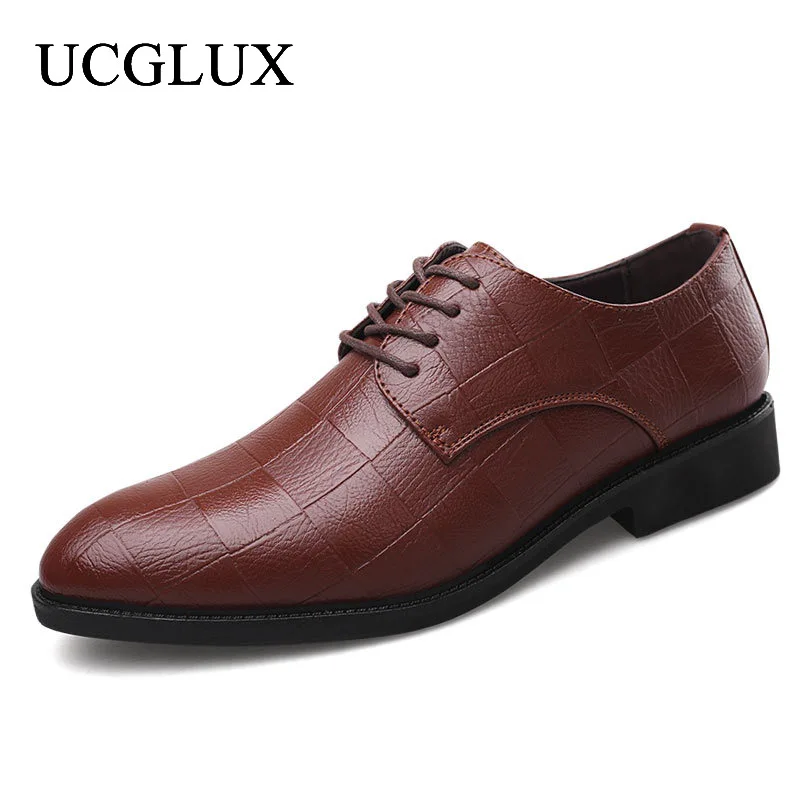 

Men's Retro Leather Casual Shoes Fall Fashion Social Dress Shoes Large Size Pointed Men's Wedding Shoes Zapatos De Hombre