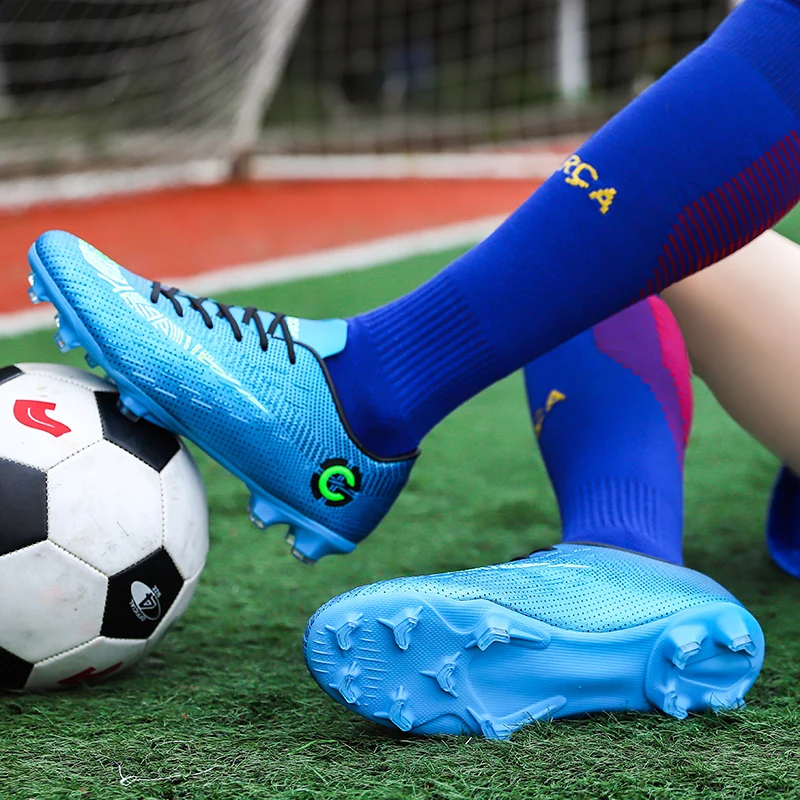 R.xjian Football Shoes For Men 33-50 Indoor Large Size Sneakers  Long Spikes Men Shoes Soccer Cleats Original Breathable Hole