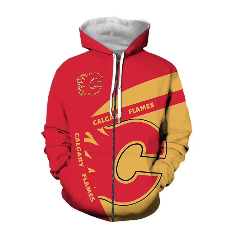 Хоккейная Джерси с капюшоном на молнии уличная одежда 3d принтом для мужчин и