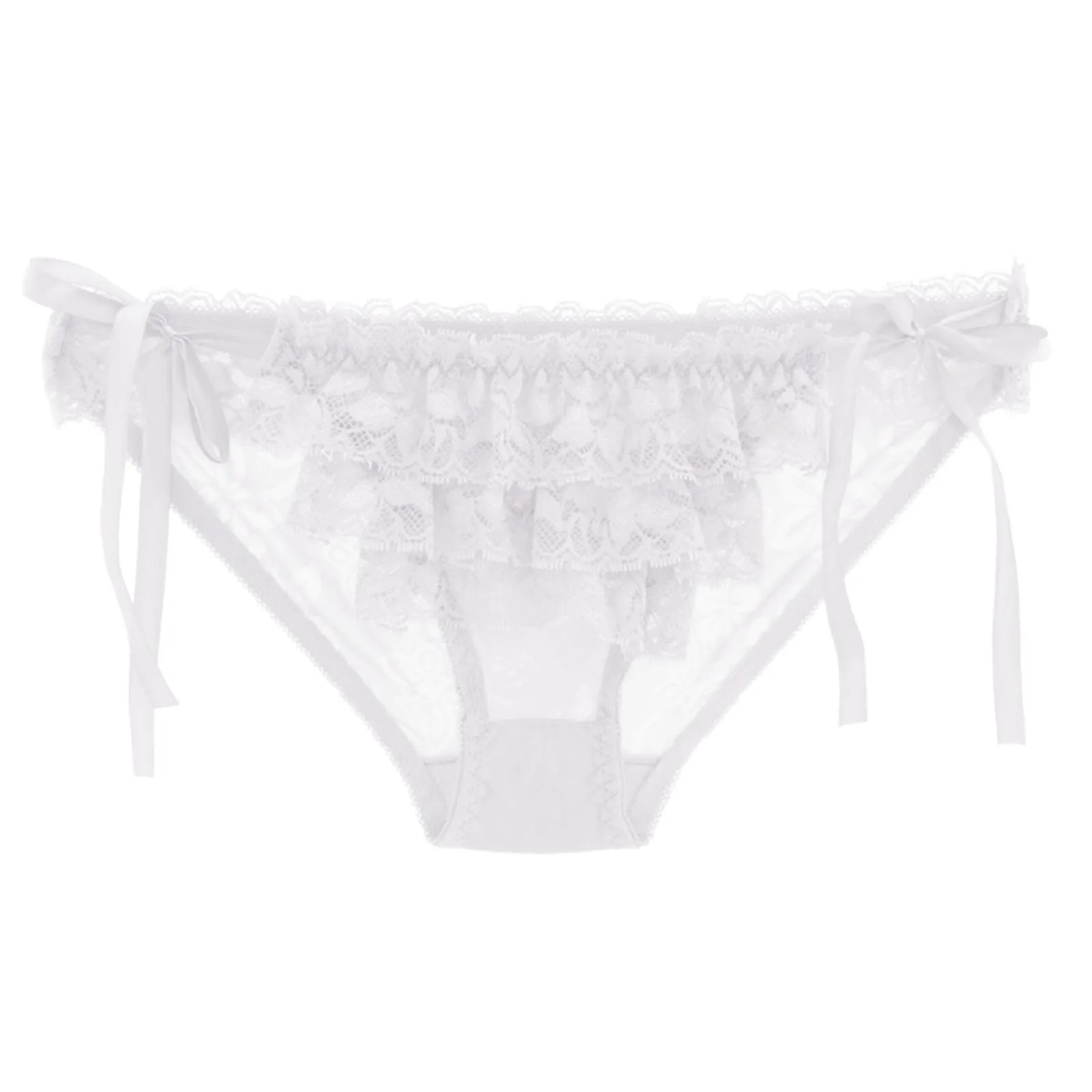 

Женские прозрачные трусики с бабочкой и низкой талией