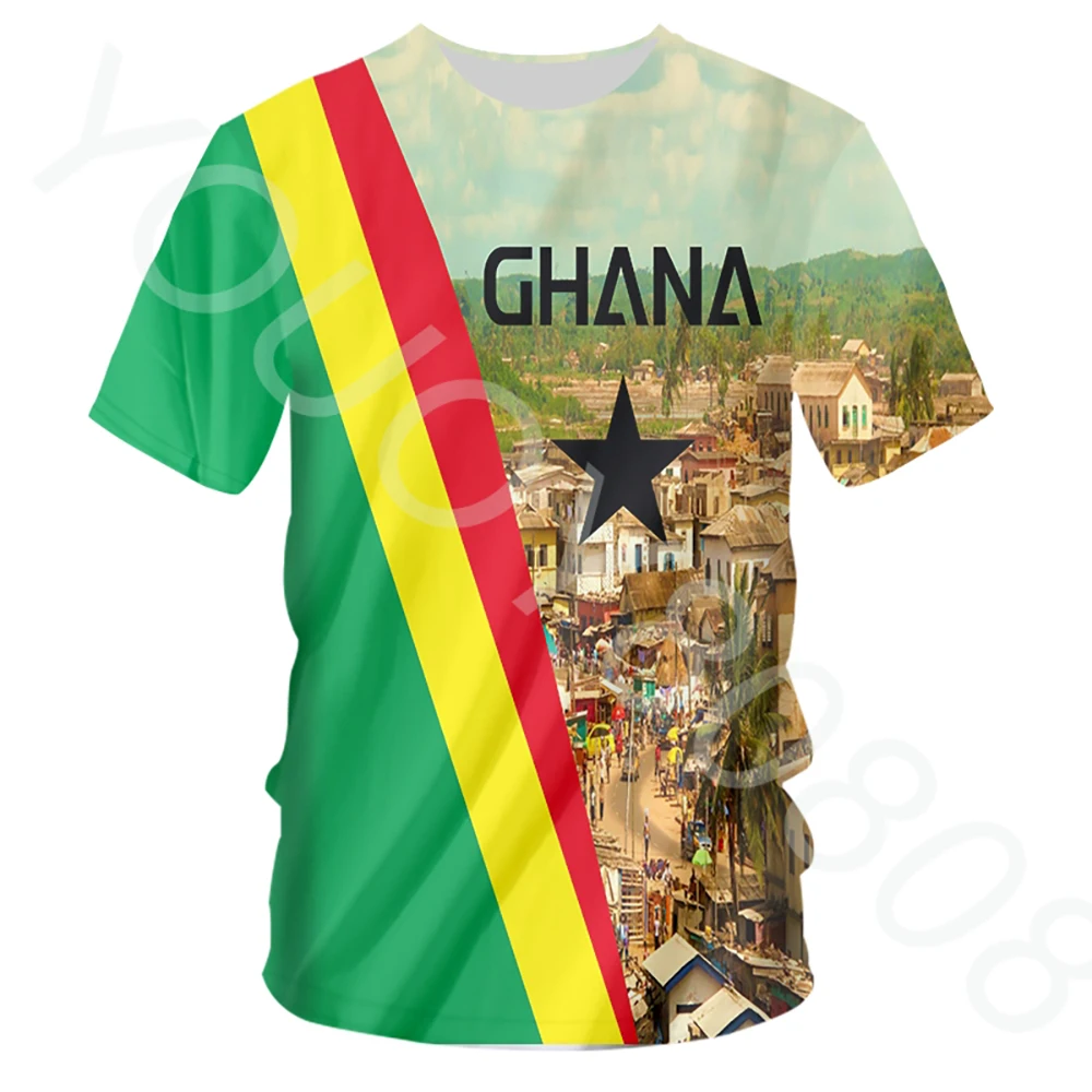 

Футболка в стиле Харадзюку из Ганы, летняя футболка Y2k с цифровым 3D принтом, модные повседневные футболки оверсайз для мужчин и женщин на заказ