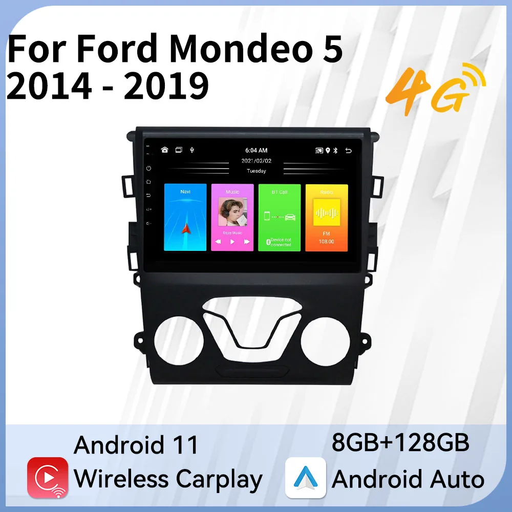 

Автомобильный мультимедийный плеер для Ford Mondeo 5 2014 - 2019 2 Din Android Wifi GPS навигация Радио Аудио Стерео Радио авторадио