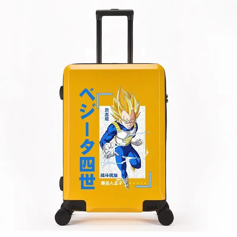 Фото Новый чемодан-тележка Dragon Ball Son Goku Kakarotte с кодовым замком, ярким мультяшным принтом, большой вместимостью, портативный №3