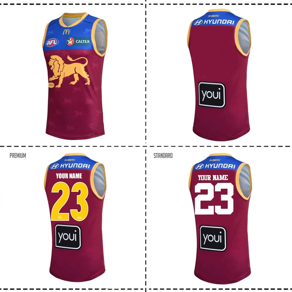 

2023 BRISBANE LIONS HOME GUERNSEY JERSEY 2023/2024 Brisbane Lions Guernsey Home/Away/Indigneous Rugby Jersey size S--3XL