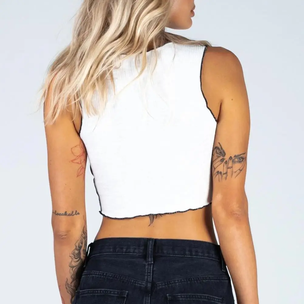 

Tank Top Stripe 5 Colors All Match Women Splicing Short Vest Vest for Date