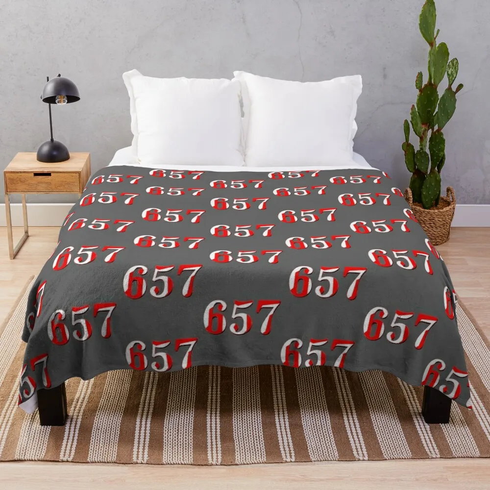 number six hundred and fifty-seven digit 657 order sequence team member age Throw Blanket Decorative Sofa Blankets