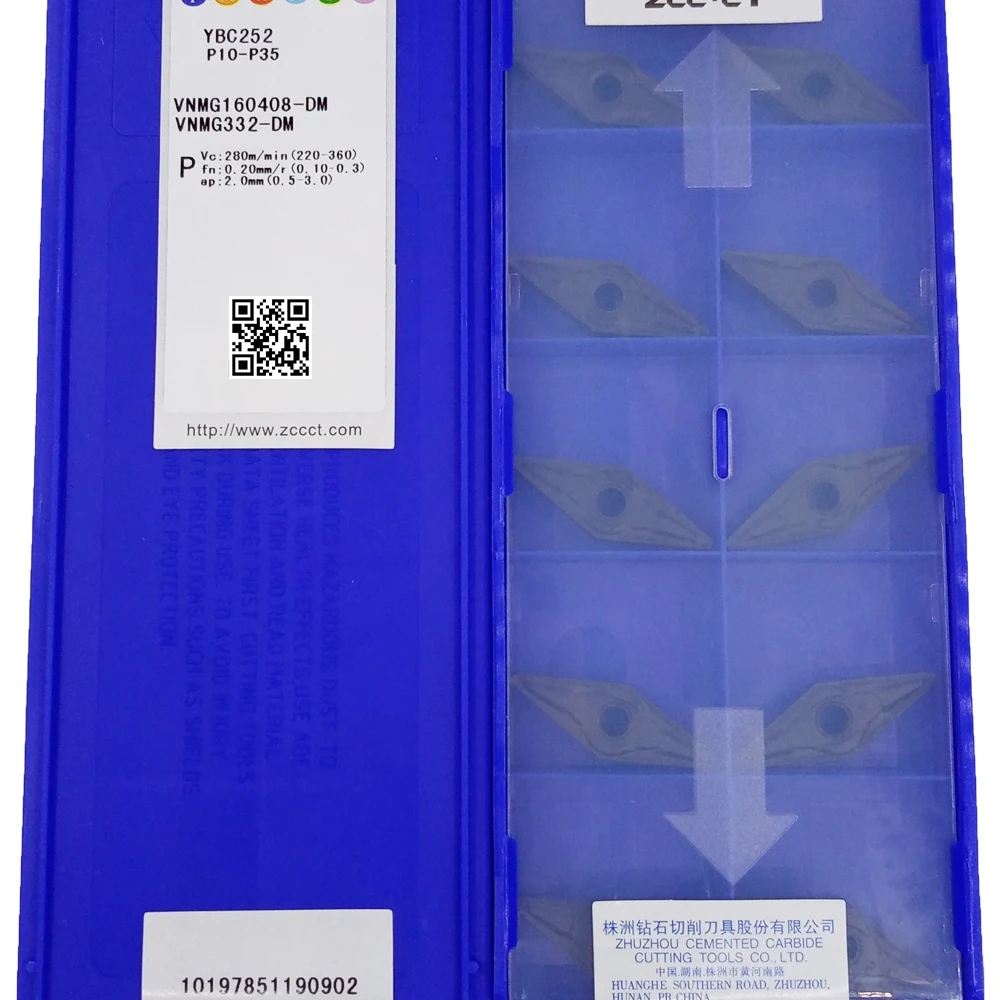 YBC252 VNMG 160408 -DM ZCC Токарные инструменты Лезвие из сплава с ЧПУ 10 шт./лот ДМ