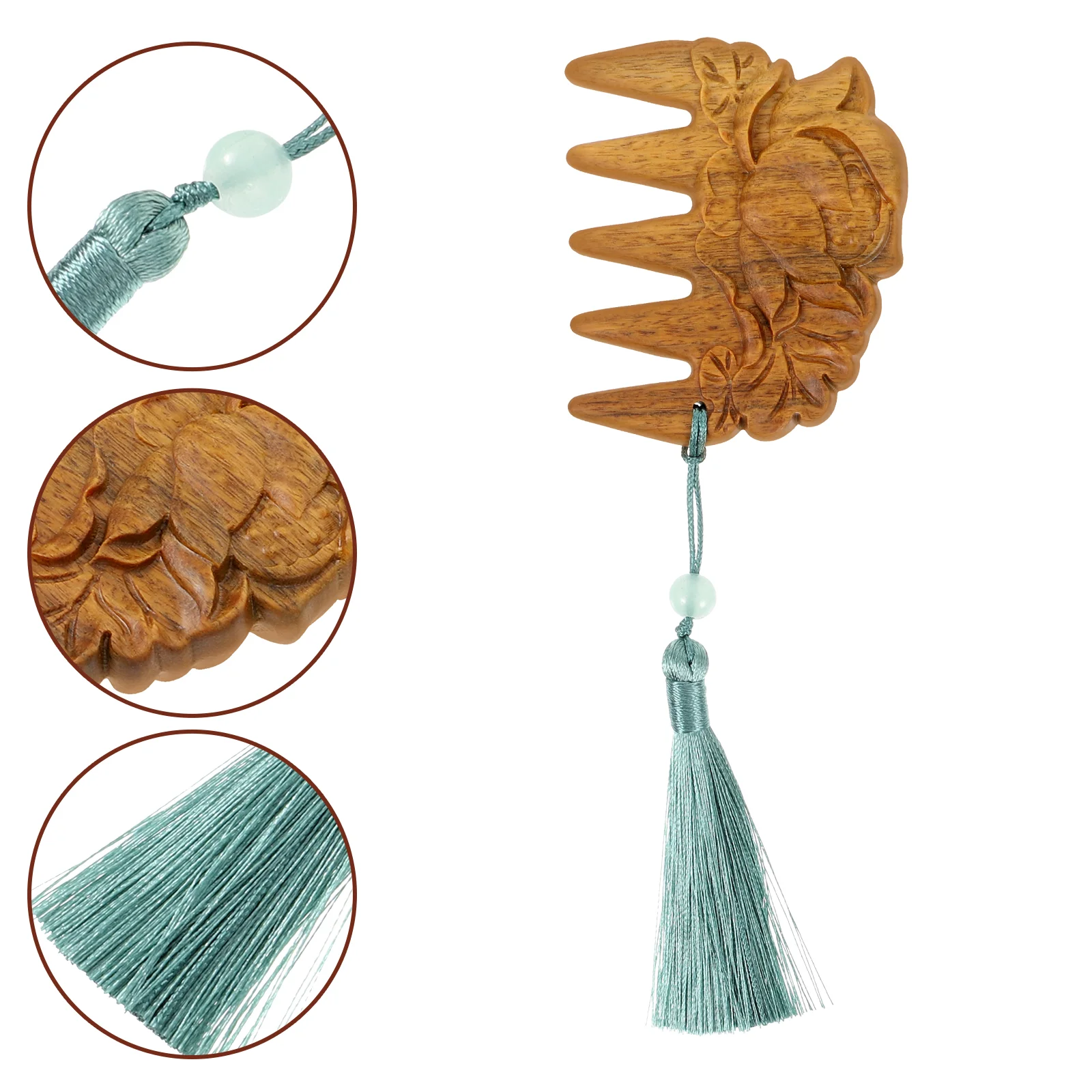 

Hair Pick Comb Wooden Wide Tooth Curls Decorative Small Portable Pocket Compact