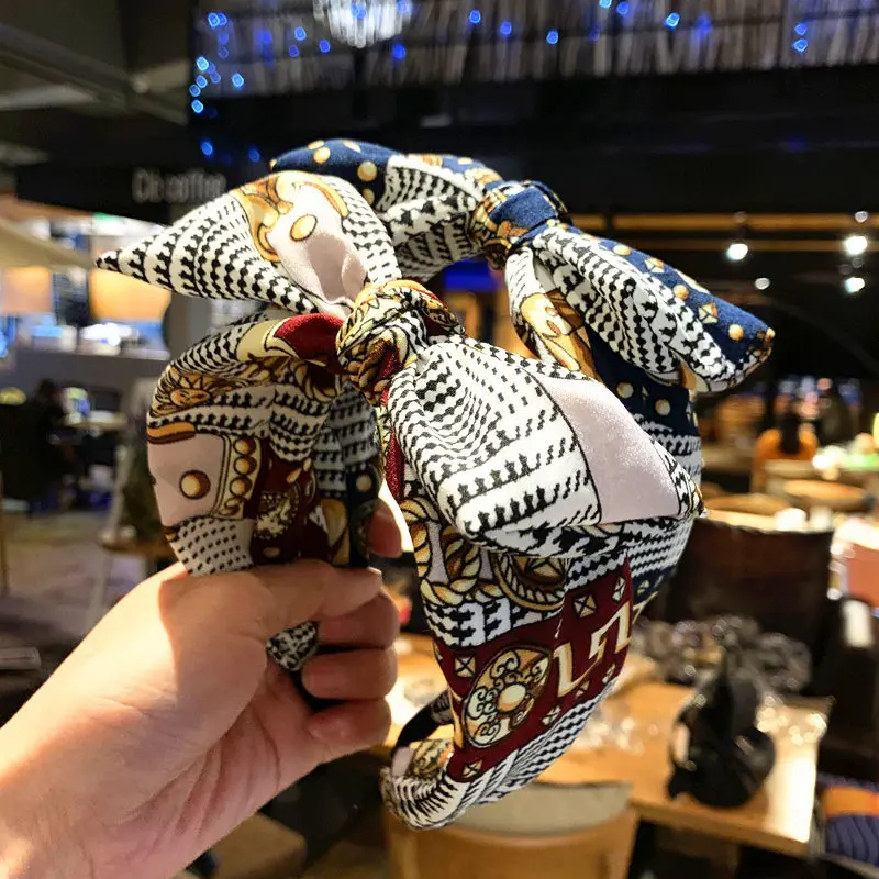 Аксессуары для волос женская ободок с бантом и принтом взрослых девушек головной