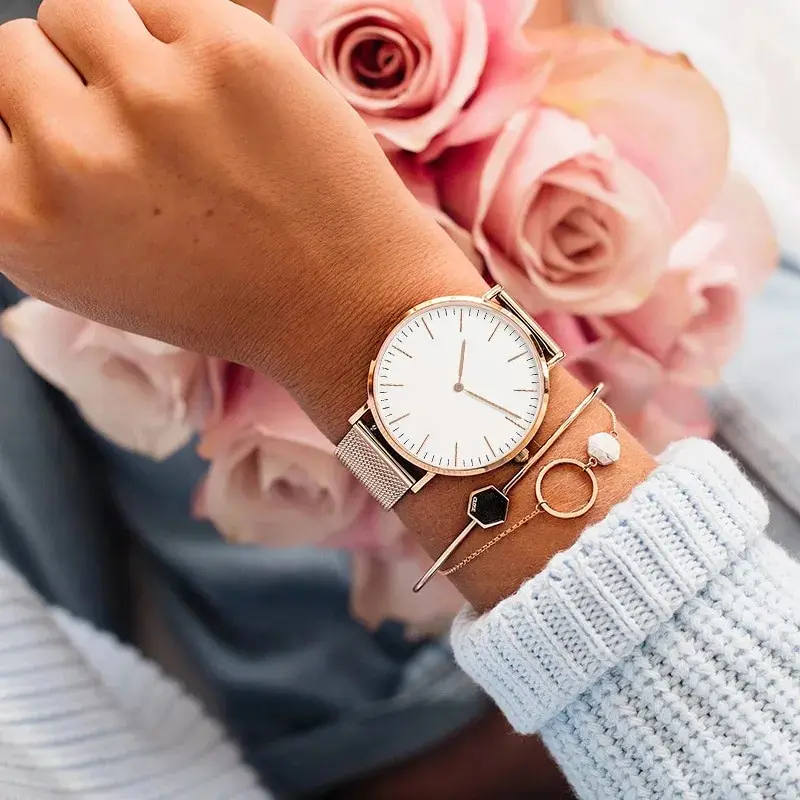 Rose Gold Watch Women Bracelet Watches Top Brand Ladies Casual Quartz Watch Steel Women's Wristwatch Montre Femme Relogio