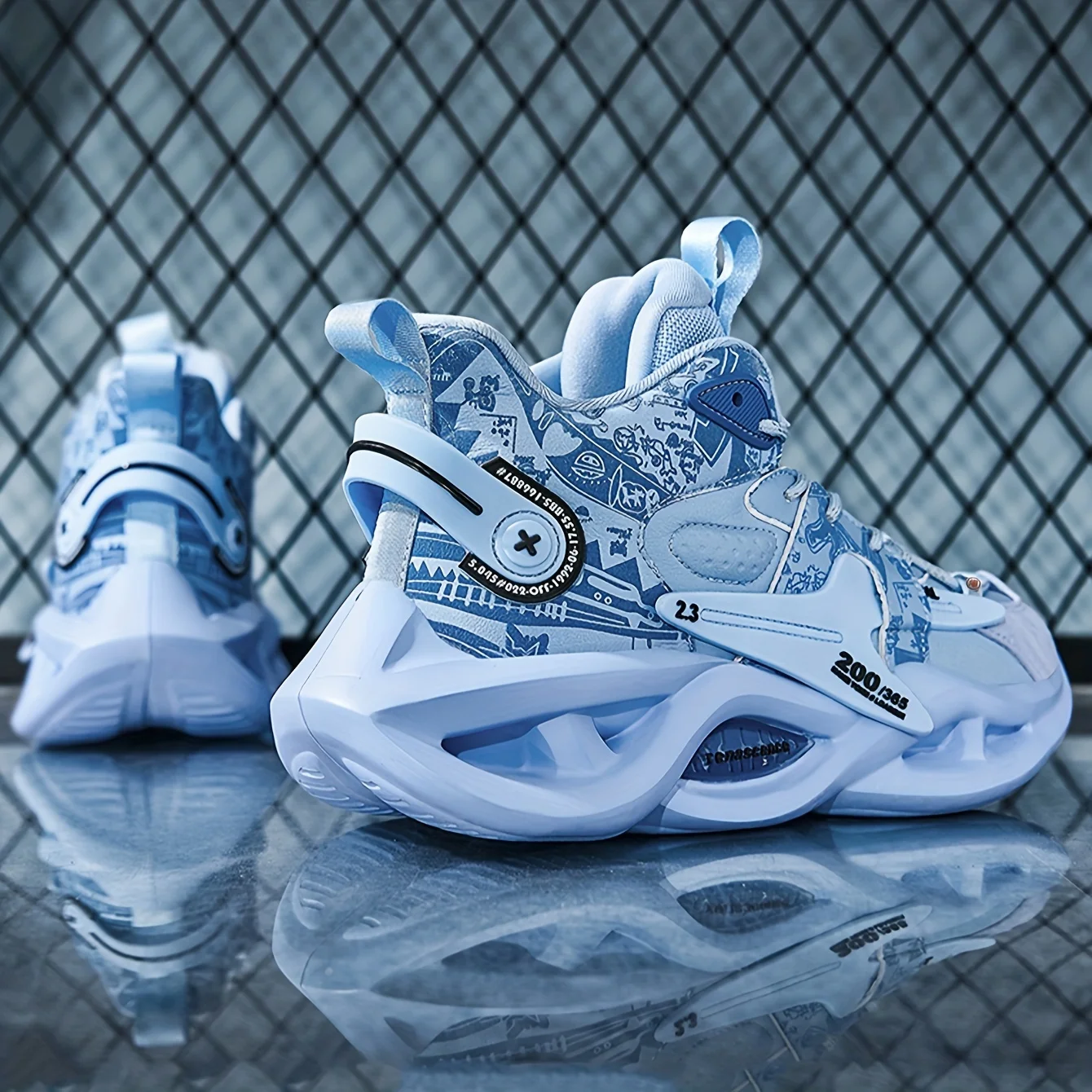 Мужские Стильные Баскетбольные туфли на шнуровке амортизирующие удобные