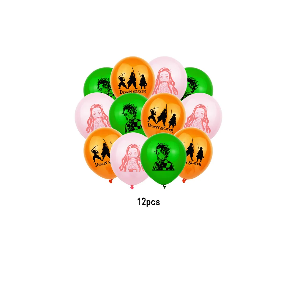 

Demon Slayer Themed Birthday Party Decorations Kids Anime Latex Balloons Set Kids Toys Baby Shower Anime Figure