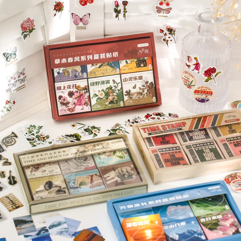 

MOHAMM 300 листов Декорации для путешествий Цветочные наклейки Набор для DIY Искусство коллаж скрапбукинги журналы планирования сцена украшения