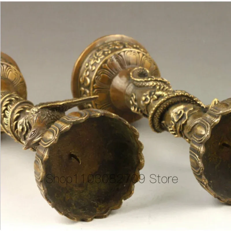 Фотоподсвечник ручной работы в китайском стиле с изображением дракона и феникса