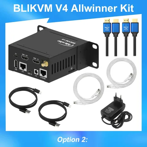 BliKVM V4 Allwinner H616 Soc KVM Over IP PoE HDMI-совместимый видеоцикл через PiKVM RTC видеозахват для удаленного сервера