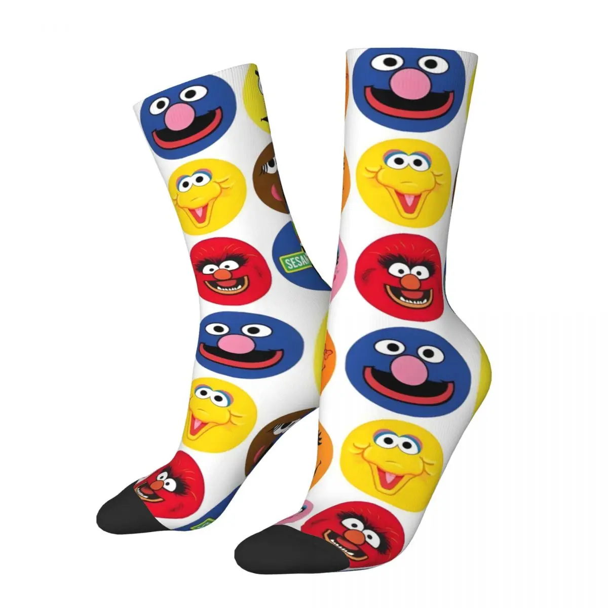 

Зимние носки унисекс с изображением Улица Сезам, Веселые носки для бега, сумасшедшие носки в уличном стиле