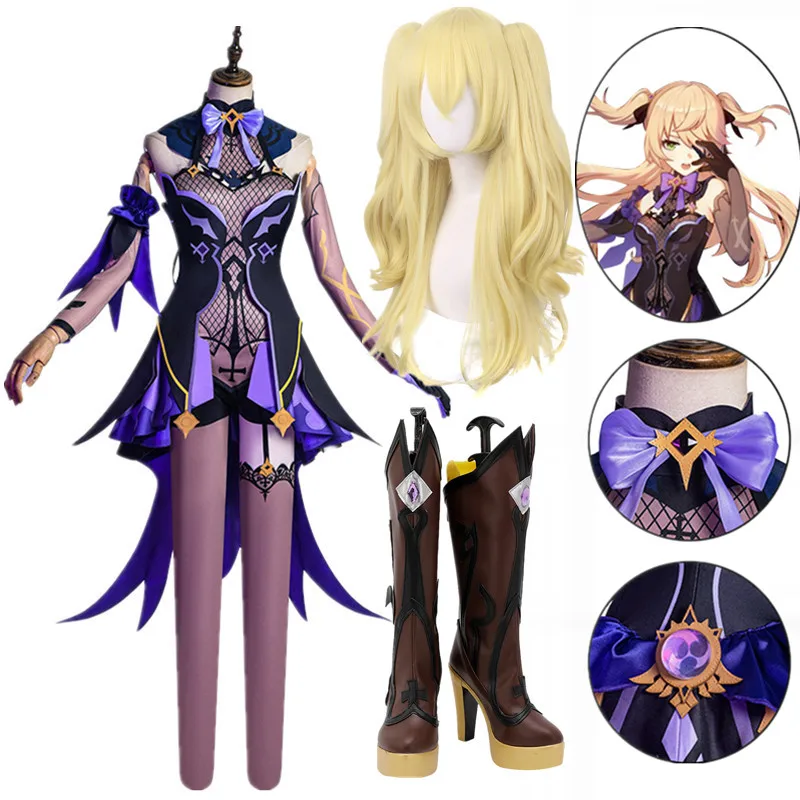 

Game Genshin Impact Fischl Cosplay Costume Wigs Anime Outfits Dress Halloween Carnival Uniforms anime Costume Women Outfit