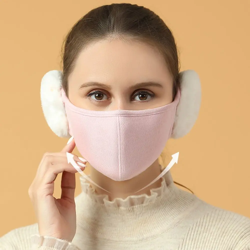 

Thermal Fleece Dust-proof Ear Warmer Windproof Men Women Mask 2in1 Earmuffs Mask Winter Cloth Accessories Earflap Wrap