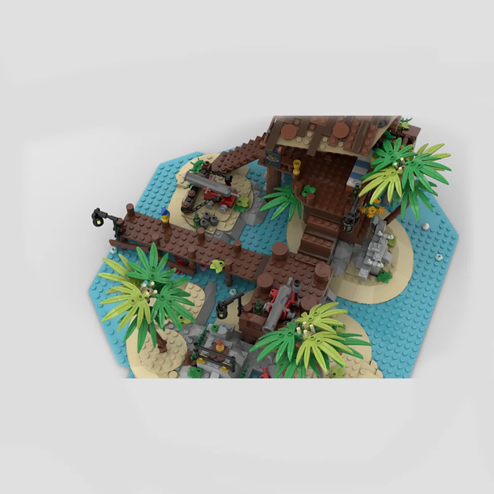 Новая серия пиратов в средневековом стиле MOC остров каюта наездник творческие