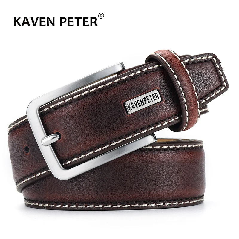 Fasion Men Belts enuine Leater Luxury Desiner Brown Vintae Waist Belt For Jeans Cinturon Cowboy ombre Dropsippin