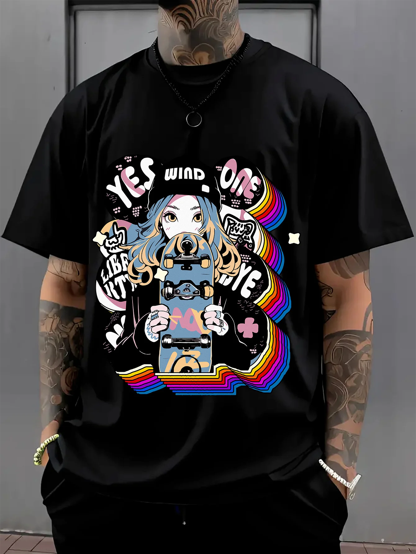 Красивая девушка которая любит скейтбординга красочный эффект теней уличный