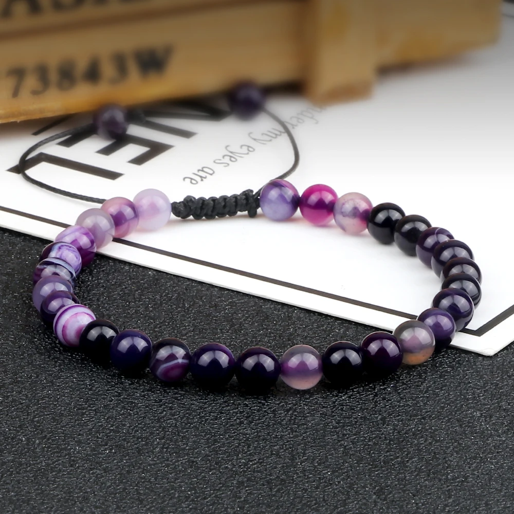 Качественный женский браслет из драгоценных камней в виде агата диаметром 6 мм