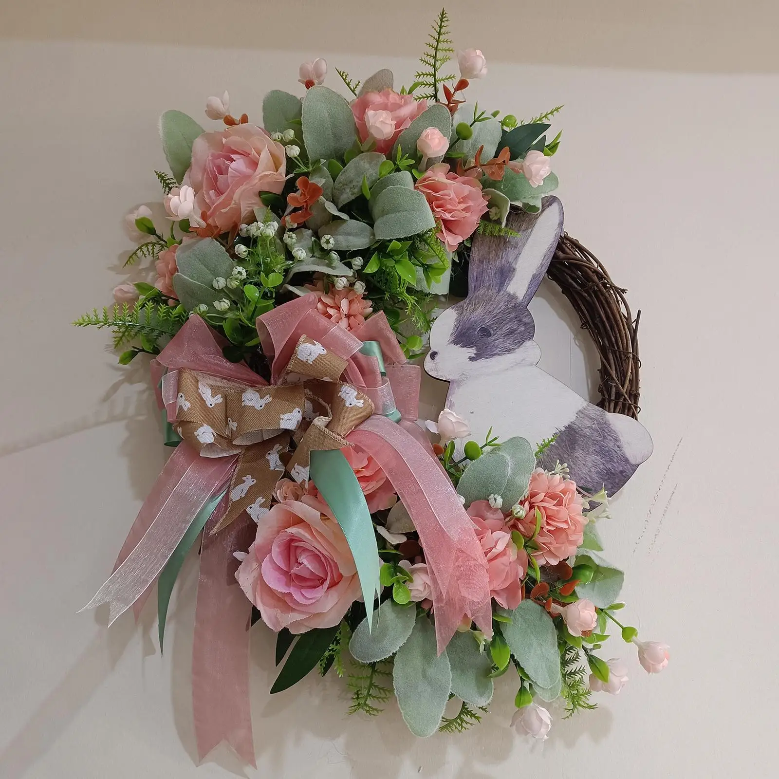 

Пасхальный весенний венок, искусственные цветы, цветочный венок, гирлянда для домашнего декора стен