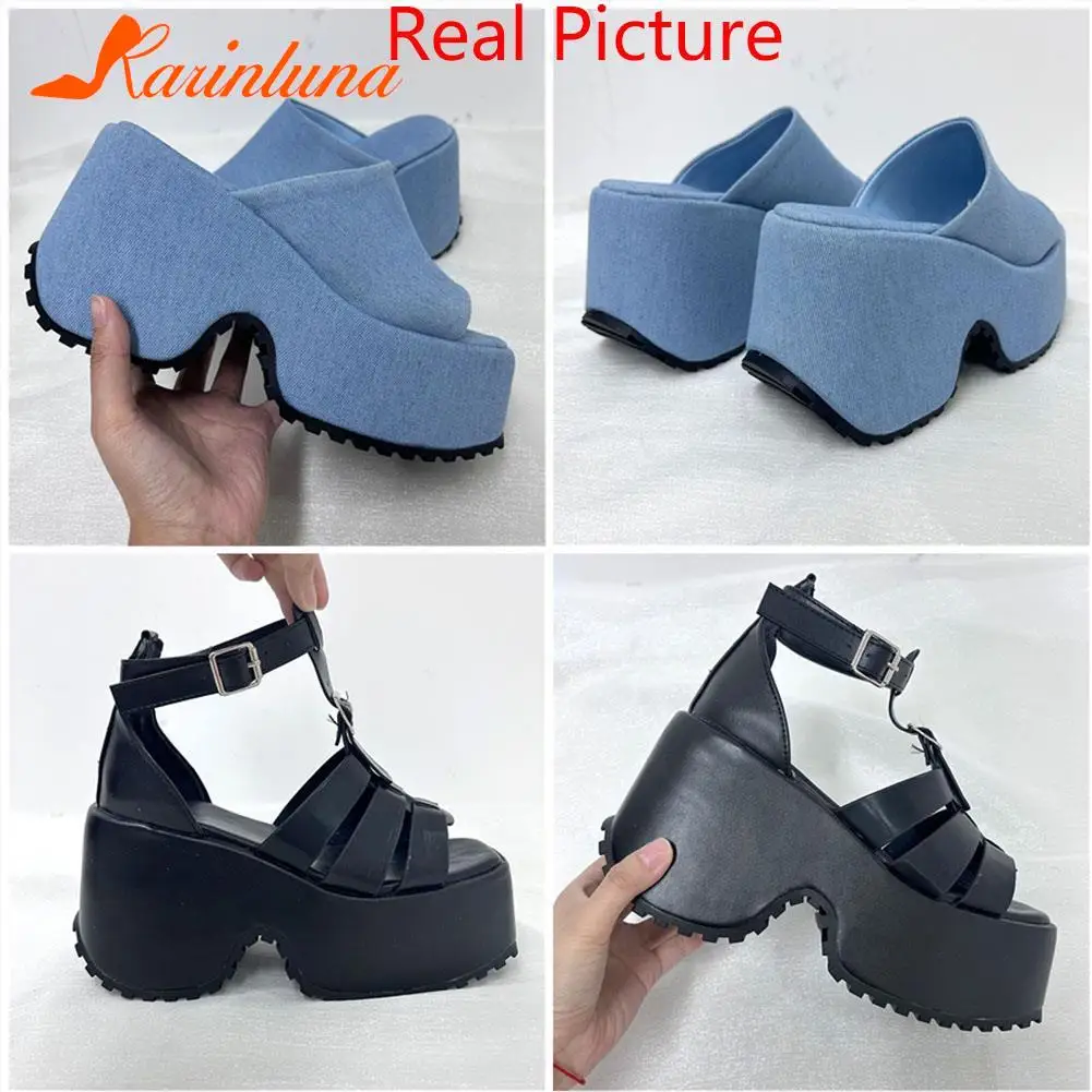 Chunky Heeled Platform Sandals For Women Summer 2023 Ankle Buckle Square Toe Sandals Simply Causal Open Toe Sandals Slipper Shoe