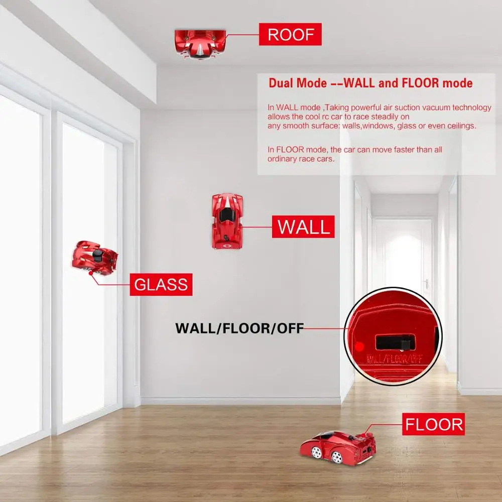 Анти-гравитационный Потолочный Мини-автомобиль для альпинизма электрический 360