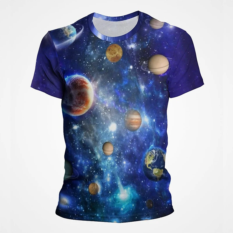 

Space Universe Starry sky Galaxy Milky Way Earth T shirt Men Women Children 3D Print T-shirt Fashion Cool Boy Girl Kids Clothes