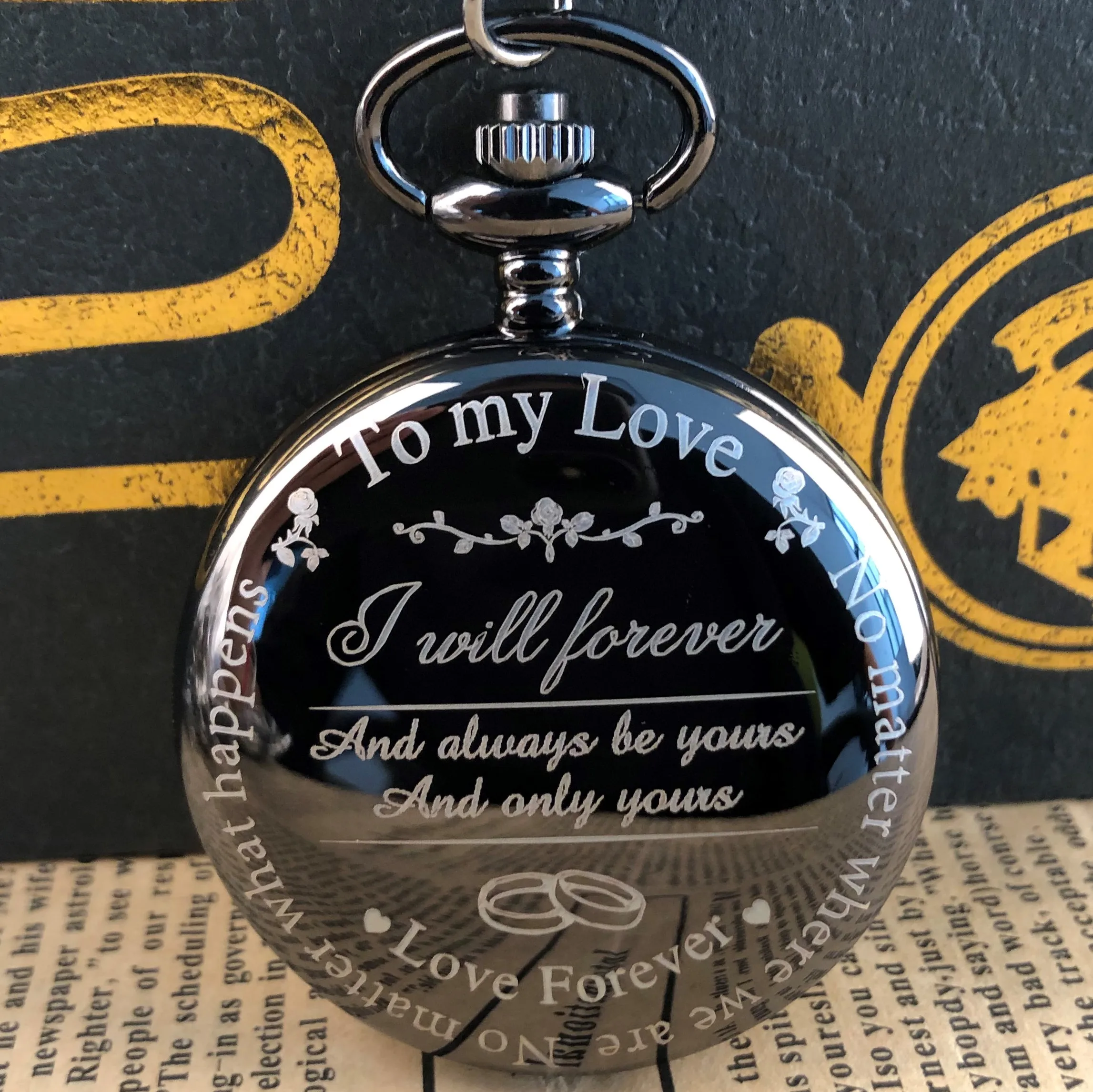 Кварцевые карманные часы с надписью «My Love»