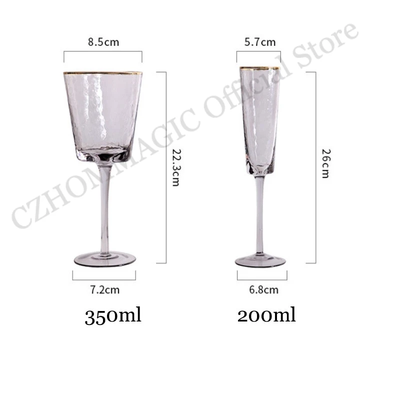 200/350ml 2Pcs Phnom Penh Hammer Wine Glass Goblet Creative Crystal Glass Red Wine Champagne Glass Party Home Glassware Drinking images - 6