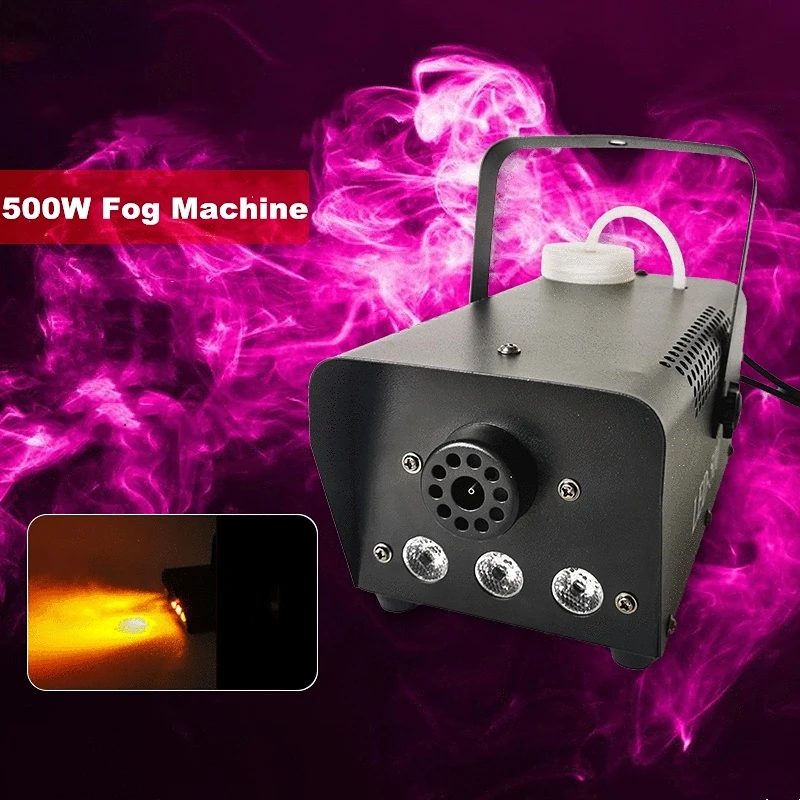 Mini Led Rgb Wireless 500W Fog Machine Effect Disco Dj Party Christmas Professional Stage Smoke Machine With Remote Control