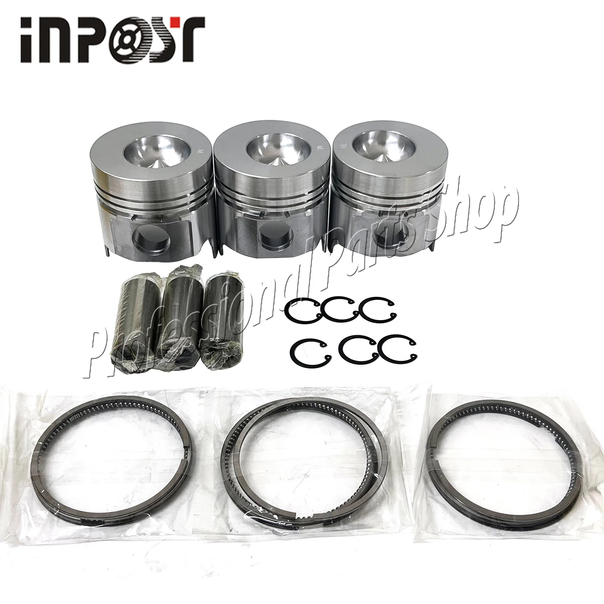 3TN84L 3 шт. поршень + комплект колец STD для Yanmar