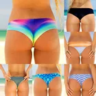 Раздельные женские сексуальные бразильские купальники из 2 частей, женские микро-бикини, трусики с горячим принтом, брифы, женское нижнее белье