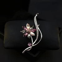 retro elegant bouquet brooch flower pins exquisite high end women corsage suit sweater dress pin accessories rhinesotne jewelry
