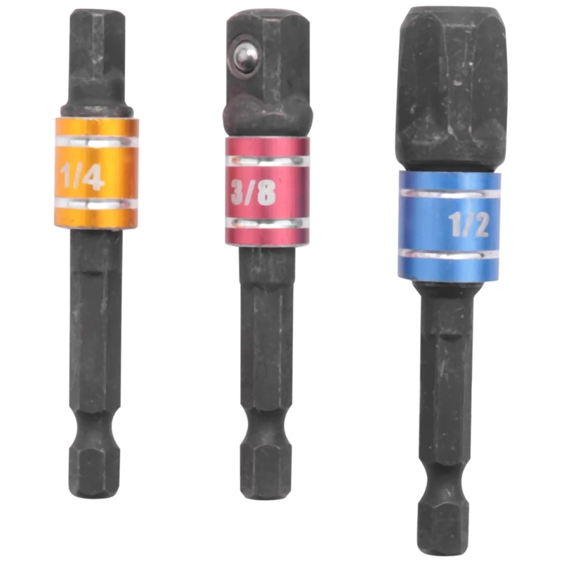 

6Pc Impact Driver Bits 1/4Inch,3/8Inch And 1/2Inch Drive Socket Adapter For Impact Driver Expend Impact Driver