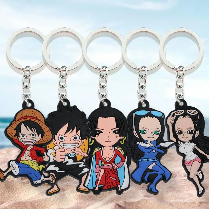 

Japan Anime One Piece Luffy Hancock Zoro Action Figure Keychain Toy Cartoon Sanji PVC Key Ring Pendant Accessories Cosplay Toys