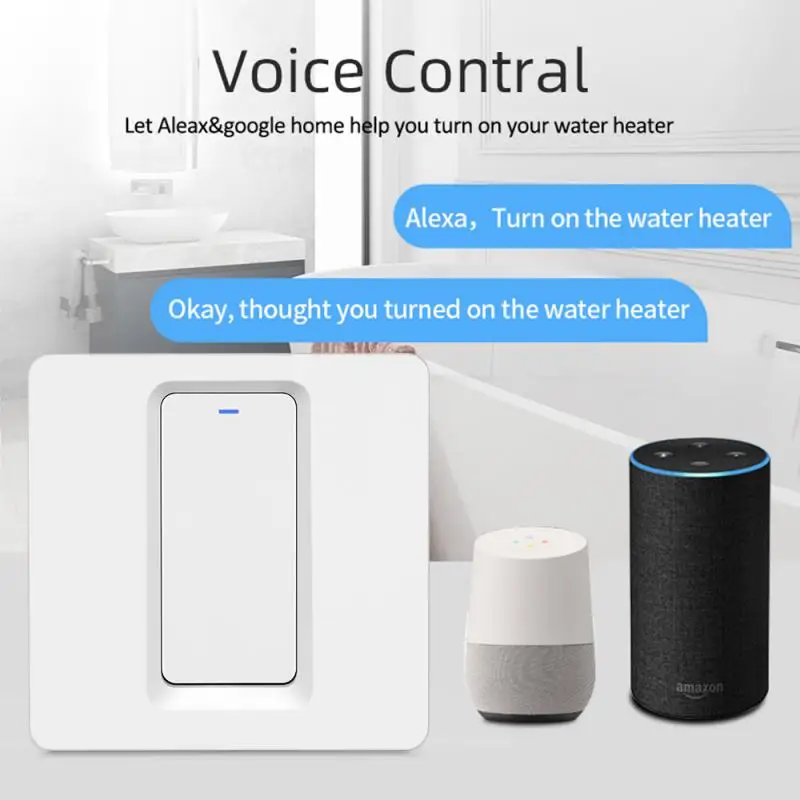

CORUI Tuya WiFi 20A Water Heater Switch Smart Wifi Wall Switch Timing Remote Control Work With Google Home And Alexa