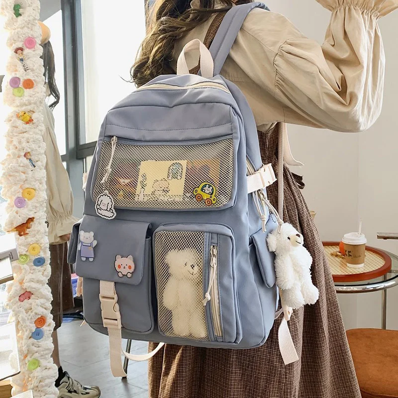

Новые корейские вместительные рюкзаки для женщин, Милая женская сумка для девочек-подростков, милые водонепроницаемые школьные дорожные сумки