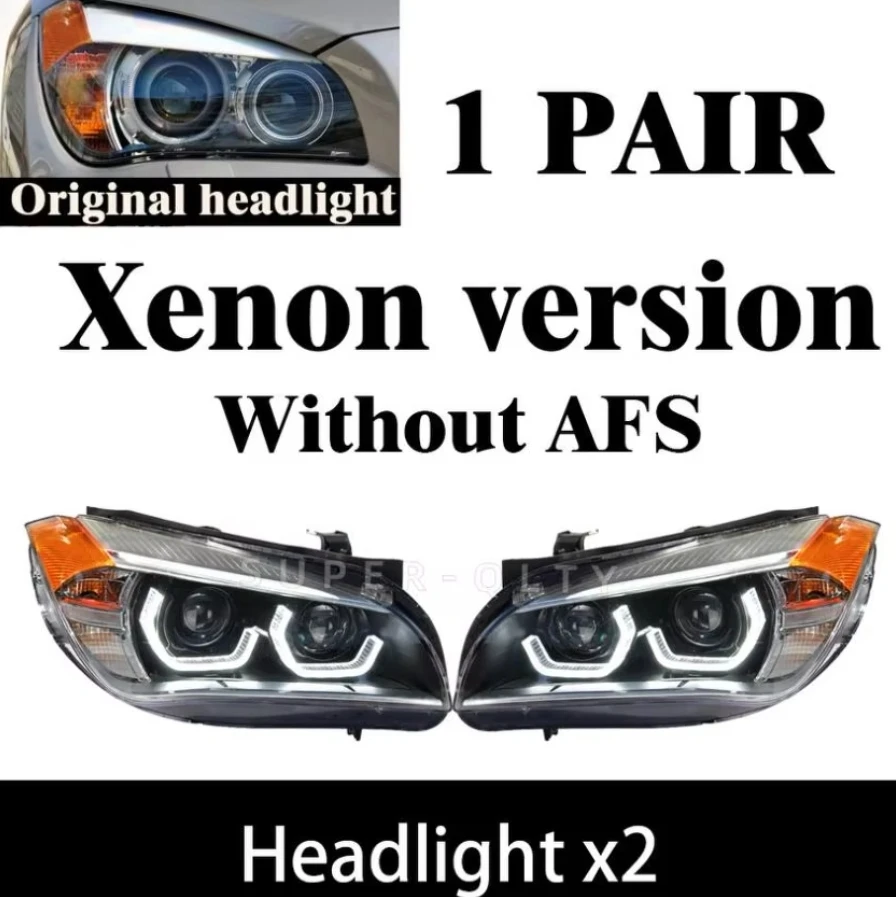 

Фары для BMW X1 2010-2015 E84 Светодиодные фары DRL Указатель поворота Дальнего света Объектив проектора «ангельский глаз» EUR Фара 2 шт.