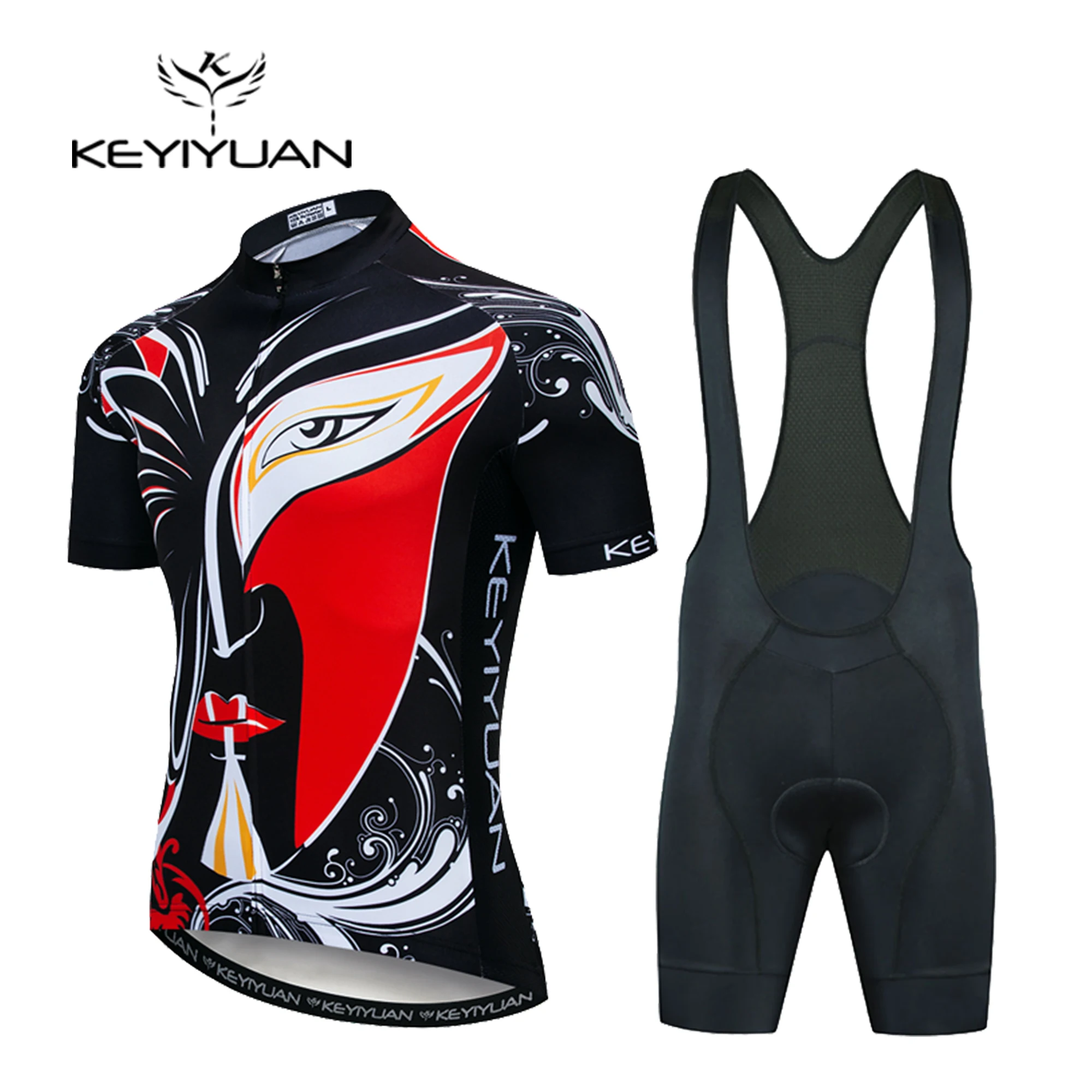 

Keyiyuan 2023 Smmer Cycling Jerseys Set Men Short Sleeve Bike Clothing 20D Gel Padded Bib Pants MTB Bicycle Ciclismo Suit