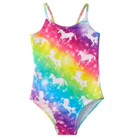2022 new fashion swimsuits for girls one piece swimsuit summer cartoon printing suspender swimwear for 4 9 years old girls