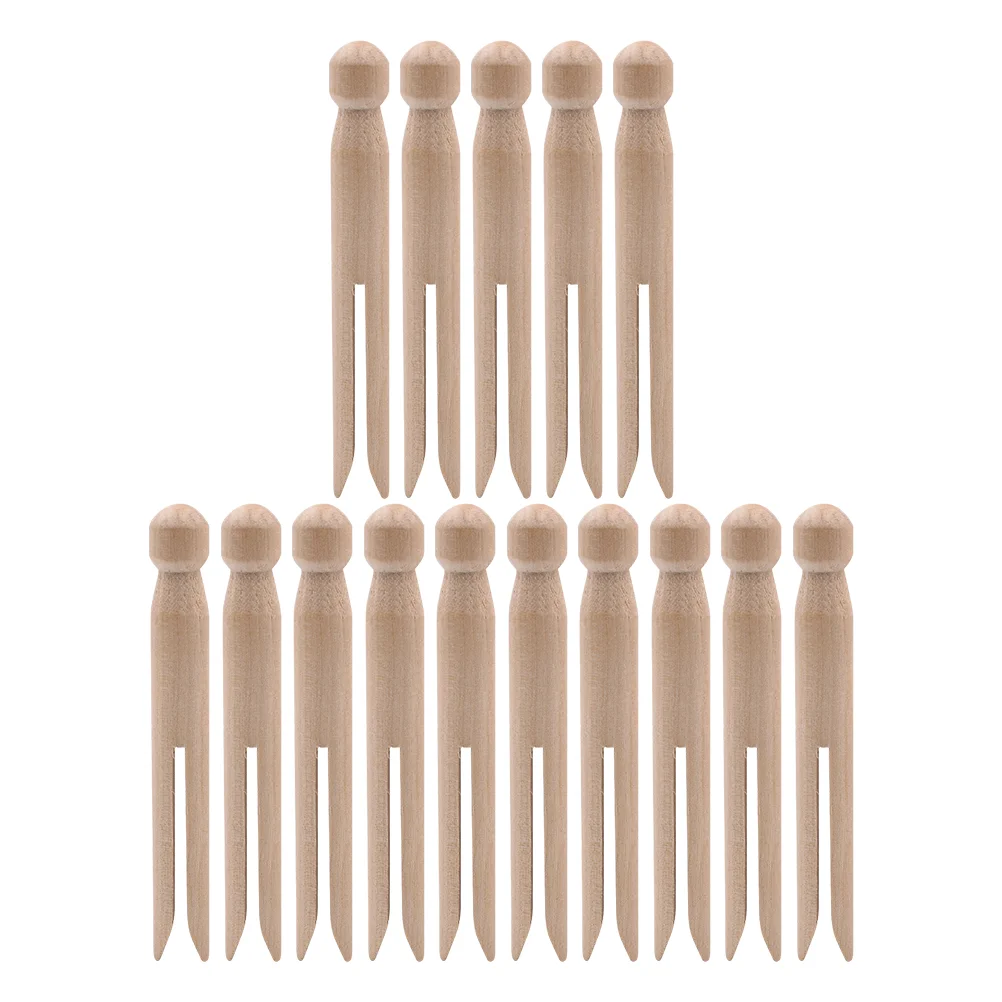 

15 Pcs Wooden Clothespin Unfinished Memo Clips DIY Clothes Pegs Clothespins