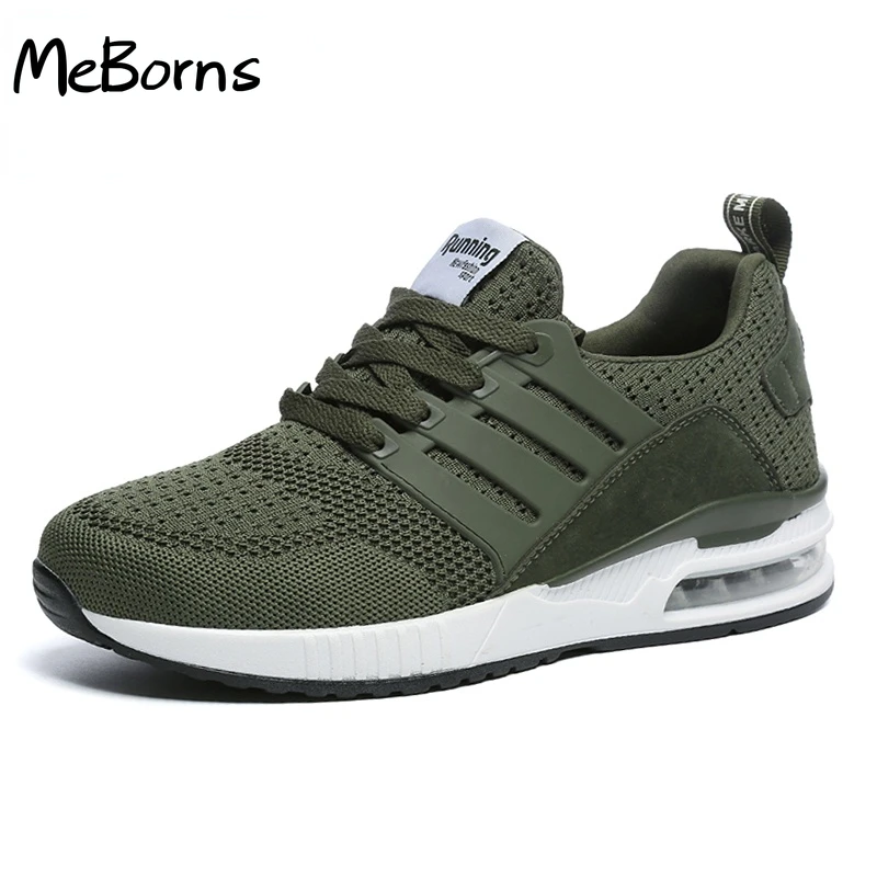 

Professional Cushion Mesh Breathable Running Shoes Army Green Spring Autumn Walking Shoes Men Women Sneakers Size 36-45
