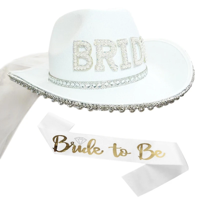 

Bride Cowgirl Hat Bride To Be Sash Bride Cowboy Hat Bachelorette Party Hat